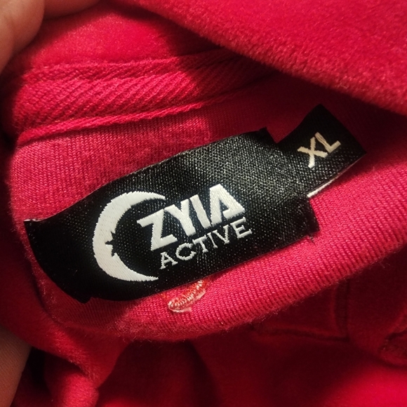 ZYIA Active Women's Fuchsia Pink Velvet Velour Sweatshirt Women's XL Activewear - Picture 8 of 9